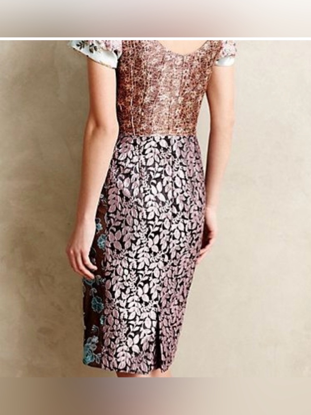 Beguile By Byron Lars Pierced Brocade Dress With BELT Sz 6 - Picture 4 of 9